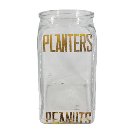 Vintage Planters Peanuts Glass Cookie Jar