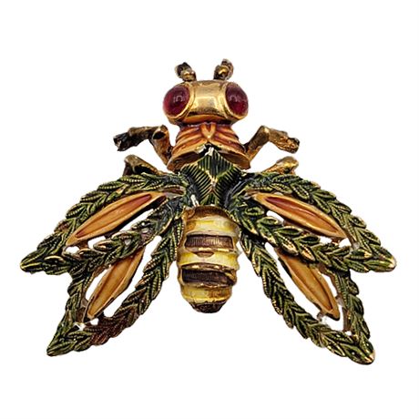 Vintage Kramer Enamel Bee Insect Brooch