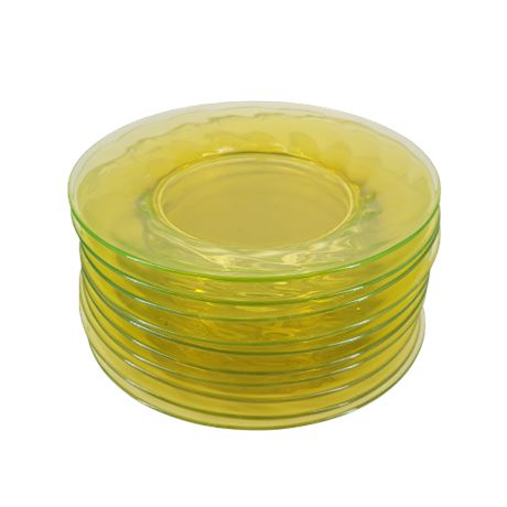 Vintage Green Vaseline Glass Plates