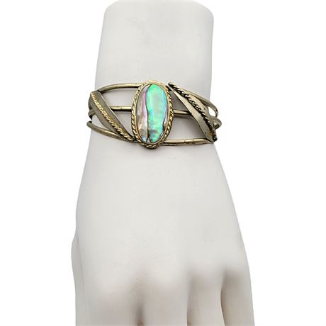 1970s Mexican Abalone Cuff Bracelet