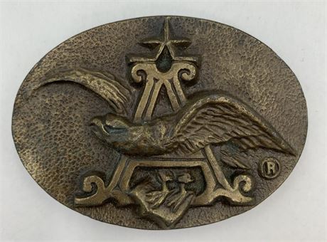 Vintage Anheuser Busch Inc. Bergamot Brass Eagle Belt Buckle