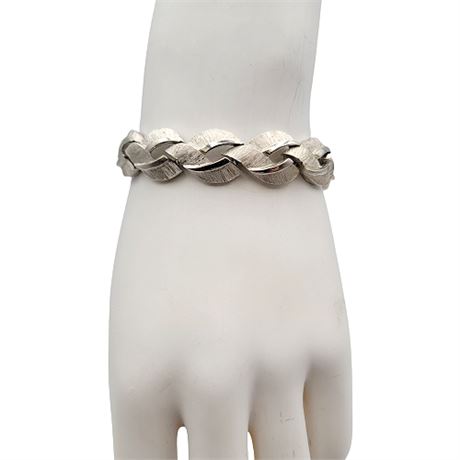 1960s Crown Trifari Silver Tone Twist Bracelet