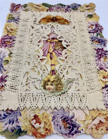 2 Vintage Victorian Scrap Paper Doily Embossed Valentines