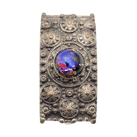 Vintage Silver Tone Dragon's Breath Dress Clip