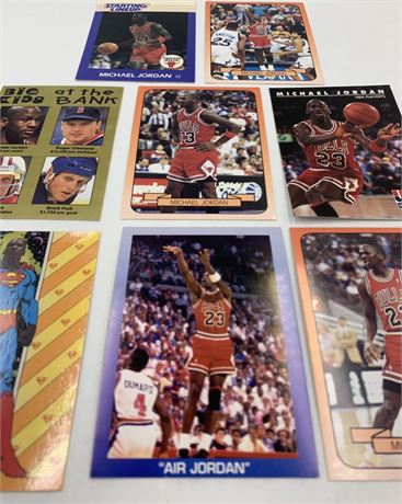 8 pc 1990s Michael Jordan Basketball Trade Cards