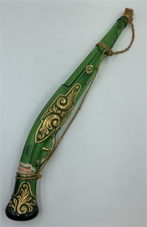 Embossed Emerald Green Glass Barsottini Chianti Pistol Wine Bottle