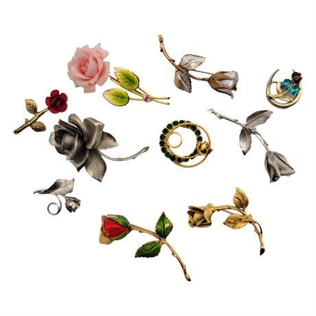 Vintage Brooch Collection: Roses