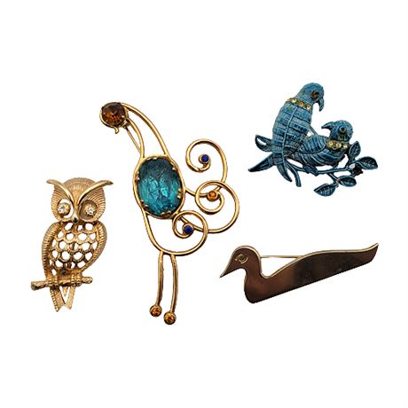 Vintage Brooch Collection: Birds