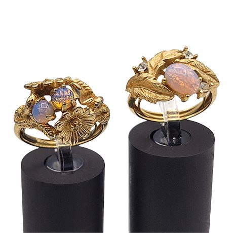 Vintage Avon Adjustable Faux Opal Rings