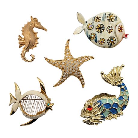 Vintage Brooch Collection: Fish