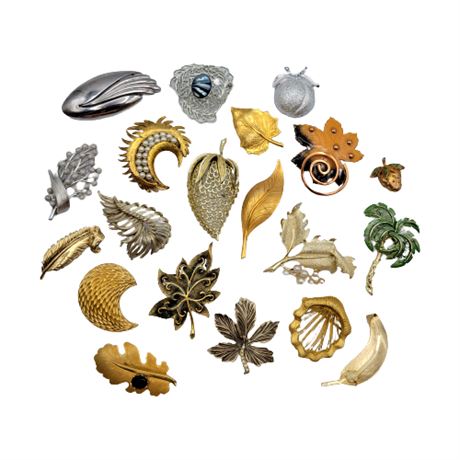 Vintage Brooch Collection: Leaves, Feathers, Etc.