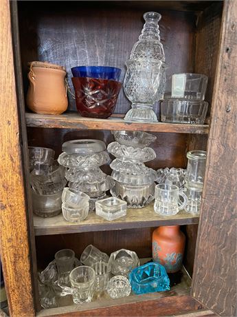 Cabinet Lot of Small Glassware