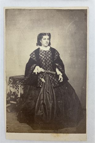 9 1860s era Ladies Carte de Visite Photographs, Hoop Skirts
