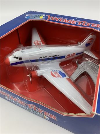 NOS Pepsi-Cola Die-Cast Metal Airplane Bank, Unopened