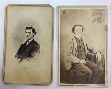 9 1860s era Men’s Carte de Visite Photographs, OH, NY, MO