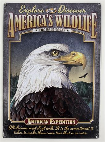 American Expedition 3 Dimensional Bald Eagle America’s Wildlife Tin Sign