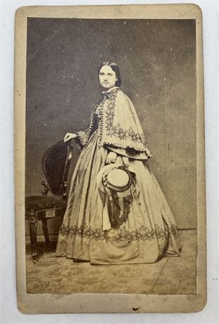 9 1860s era Ladies Carte de Visite Photographs, Hoop Skirts