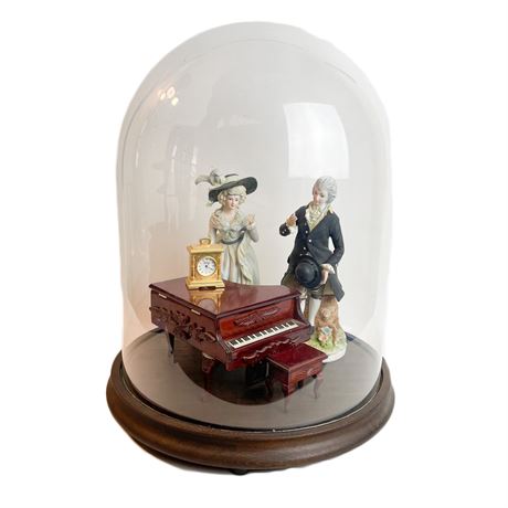 Decorative Victorian Scene Under Glass Cloche