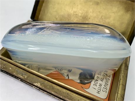 Vintage Aero-Strop Opalescent Glass Shaving Razor Blade Sharpening Tool
