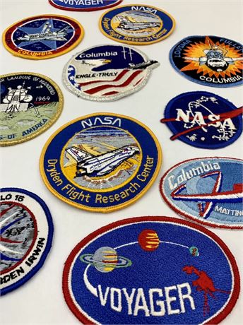 11 pc NOS Vintage Space Shuttle, NASA, Moon Landing Outer Space Garment Patches