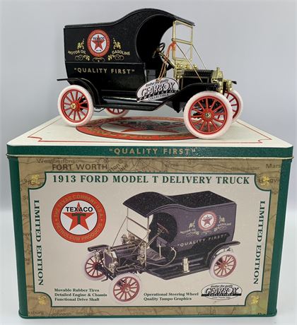 NOS 1913 Ford Model T Texaco Delivery Truck Limited Edition Model in Tin Box
