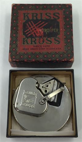 Vintage Art Deco Kriss Kross Shaving Strop Razor Blade Sharpener in the Box