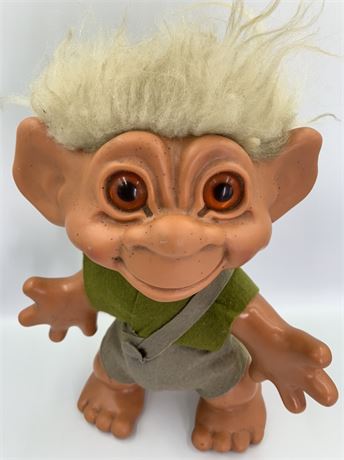 Large 15” 1964 Dam Things Troll Doll in Original Wool Felt Outfit