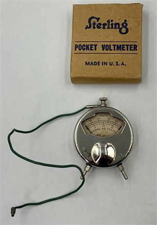 Vintage Art Deco Sterling Pocket 31 A Voltmeter in the Box