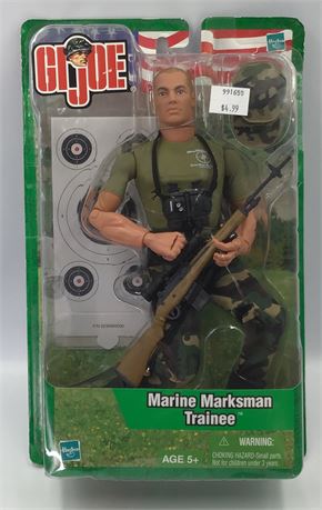 NOS 2003 Hasbro GI Joe Marine Marksman Trainee Soldier Action Figure