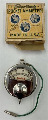 Vintage Art Deco Sterling Pocket #24 Ammeter in the Box