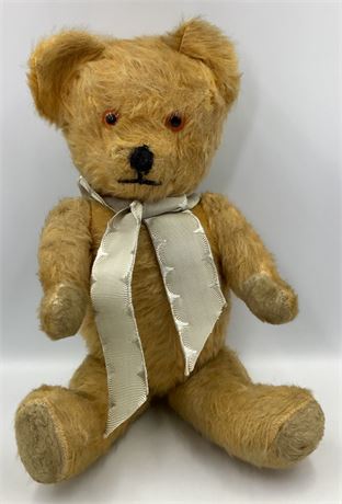 Well Loved Vintage Honey Mohair Jointed Limb & Turning Head 16” Teddy Bear