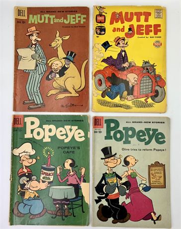 10 cent 4 pc Comic Book Lot: Mutt & Jeff, Popeye