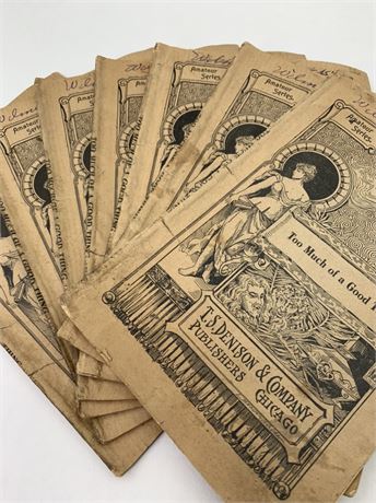 7 Antique 15 cents 1908 Theatrical “Too Much of a Good Thing” Drama Play Books