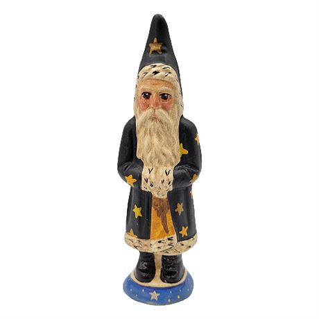 Vaillancourt Folk Art 6th Annual Starlight Belsnickel w/ Black Coat/Stars #9530