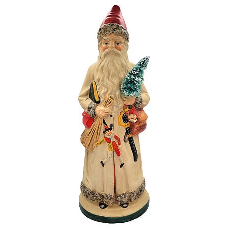 Vaillancourt Folk Art Window Display Father Christmas with Marionette #544