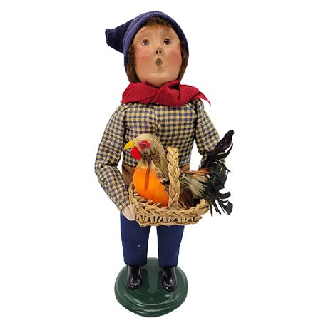 2003 Byers' Choice "The Carolers" French Boy w/ Chicken in Basket