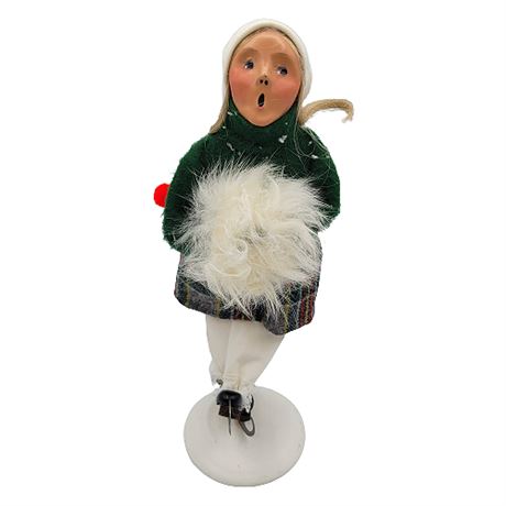 1992 Byers' Choice "The Carolers" Limited Edition Skaters: Girl w/ Stocking Cap