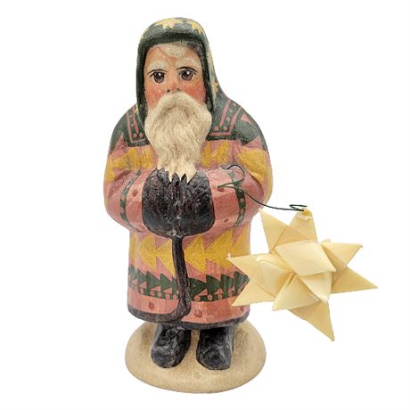 Signed Vaillancourt Folk Art 9th Annual Starlight Santa w/ Moravian Star #9830