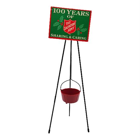1993 Byers' Choice "The Carolers" Salvation Army: Red Kettle w/ Tripod