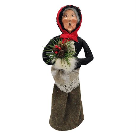 1987 Byers' Choice "The Carolers" Woman w/ Pinecones