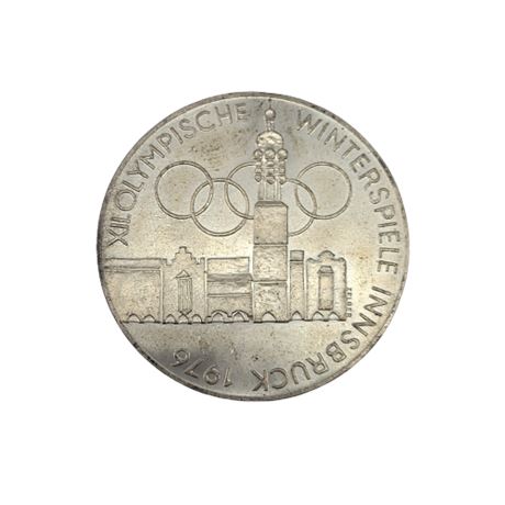 1976 Innsbruck Buildings Winter Olympic Games Austria Silver Coin