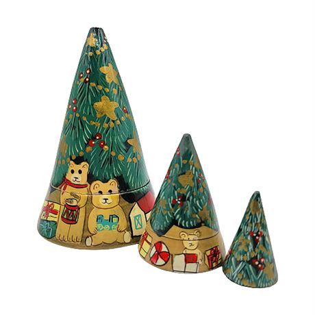 Hand Painted Nesting Christmas Tree