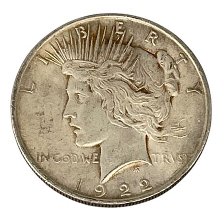 1922 Philadelphia Mint Peace Silver Dollar