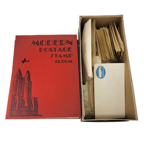 Large Stamp Lot & Collectors Book