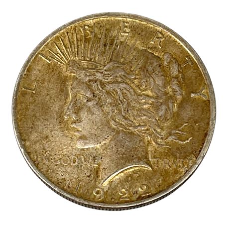 1922 Philadelphia Mint Peace Silver Dollar